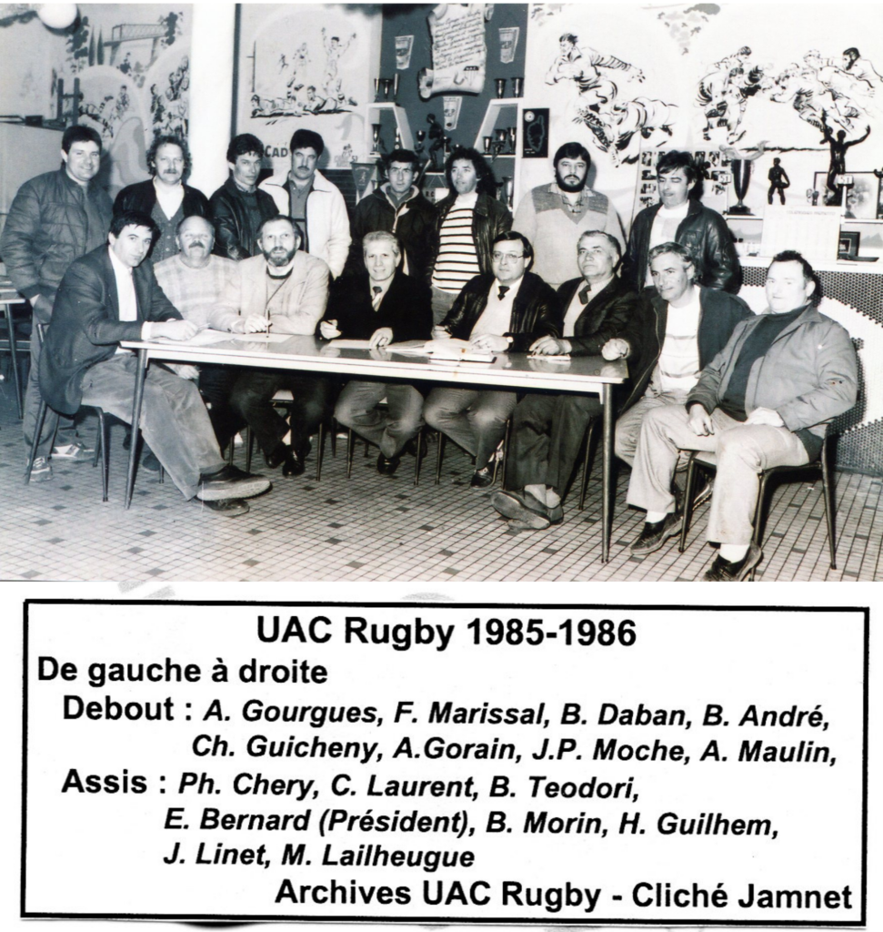 BUREAU UA CADILLAC RUGBY 1985 1986 AUX ECOLES