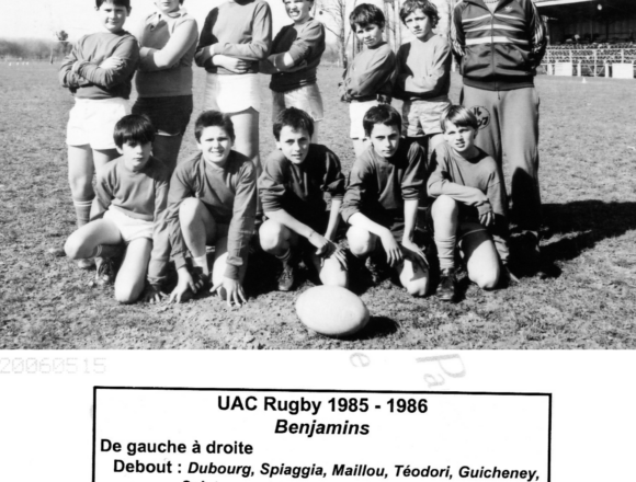 EQUIPE BENJAMIN UA CADILLAC RUGBY 1985 1986