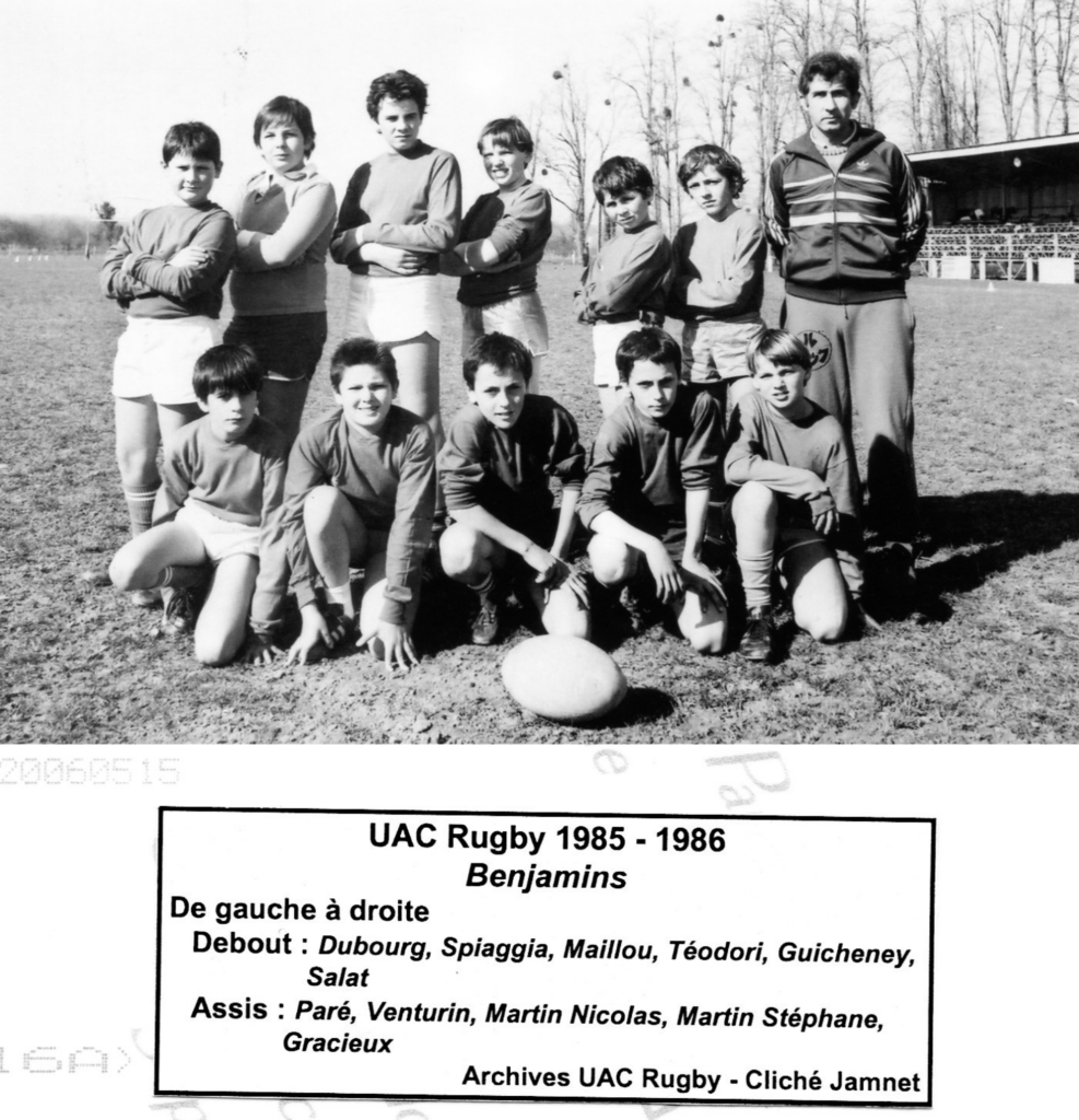 EQUIPE BENJAMIN UA CADILLAC RUGBY 1985 1986