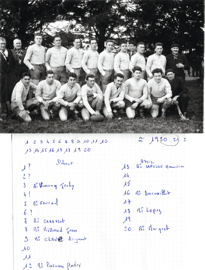 EQUIPE UA CADILLAC RUGBY 1950 1951