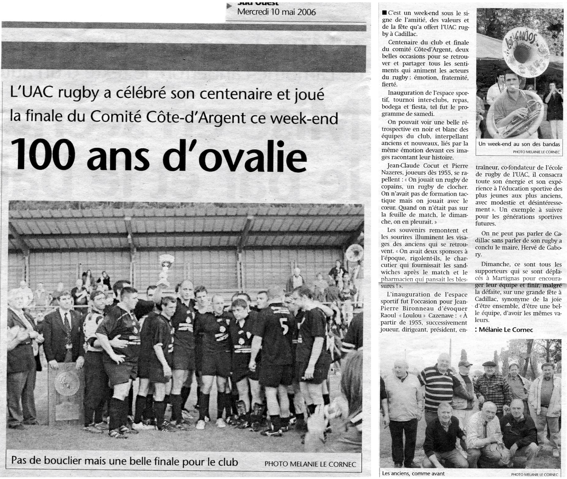 100 ans d'ovalie à l'ua cadillac rugby 10 mai 2006