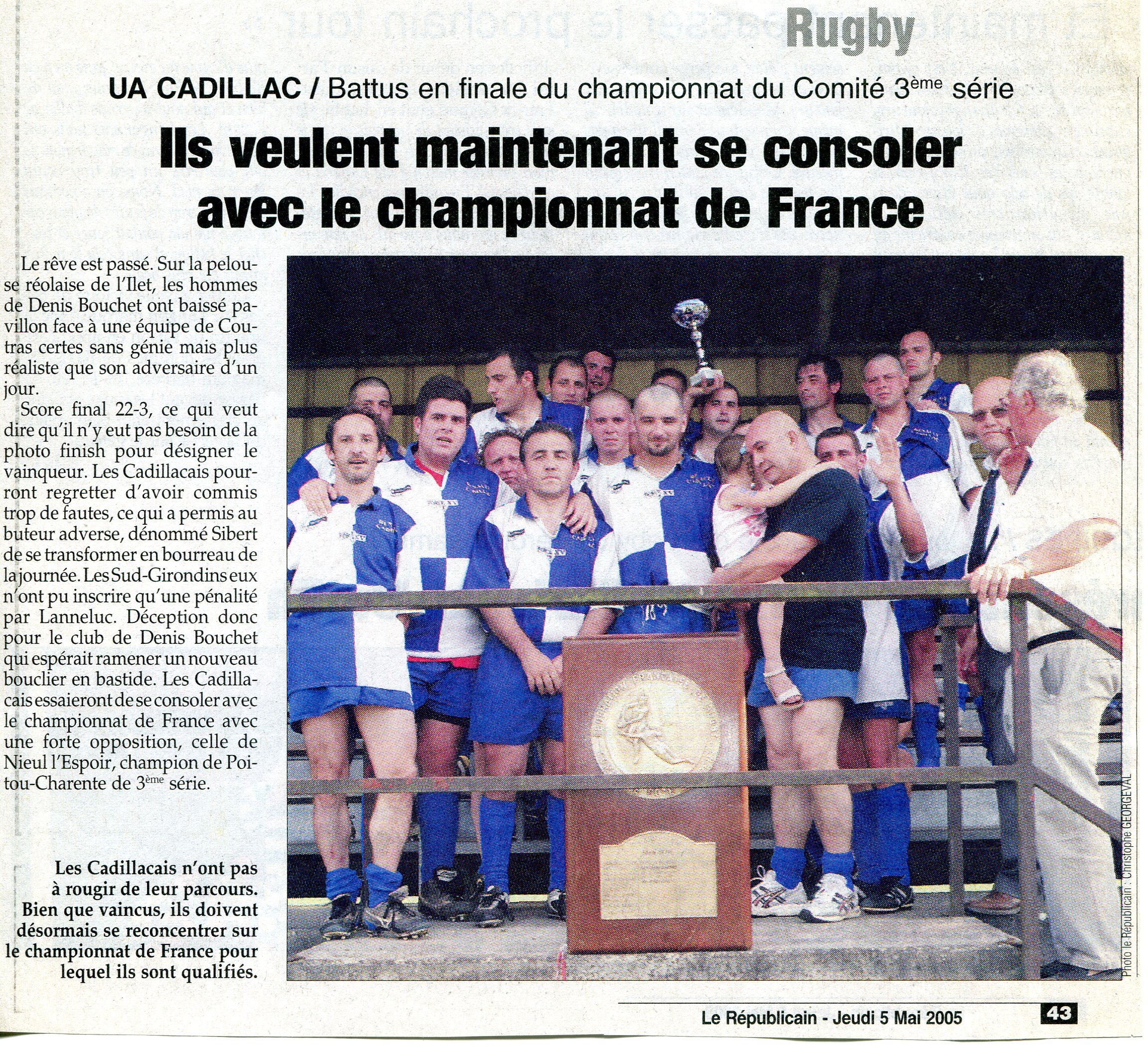 Sénior ua Cadillac Rugby 5 mai 2005