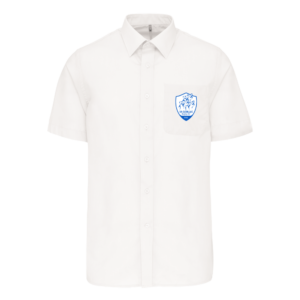 CHEMISE BLANCHE HOMME MANCHE COURTE UAC